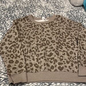 Old Navy Taupe Leopard Print Top